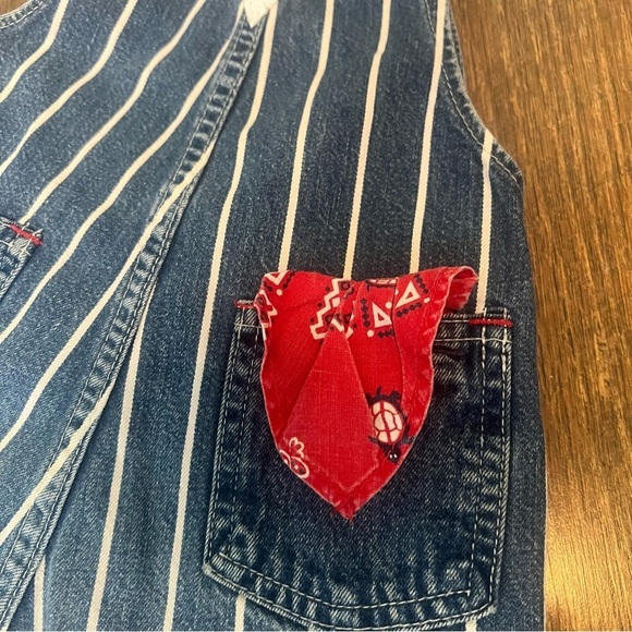 Vintage OSHKOSH B’GOSH
4T Vestbak Striped Bandana Pocket Overalls USA, cotton - Picture 6 of 9